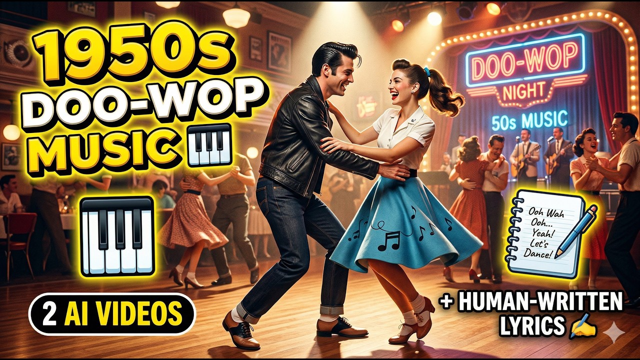 1950s 🎸AI Rockabilly🎶Doo-Wop Music Video🎹 Love Songs❤️with Handcrafted Lyrics