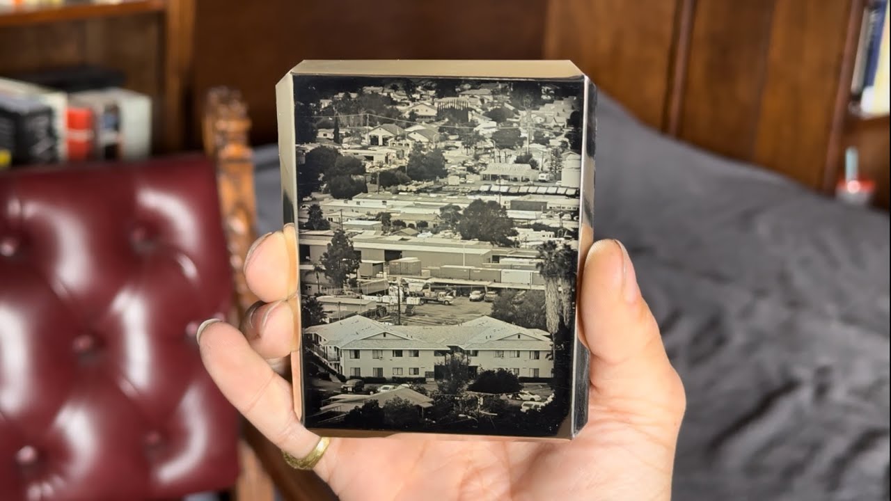 Daguerreotype: View from bedroom window #1 -- With magnified image detail