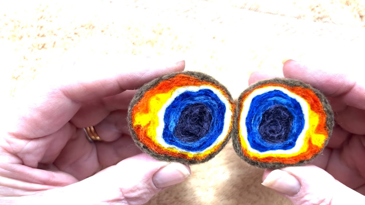Wet Felting a Geode