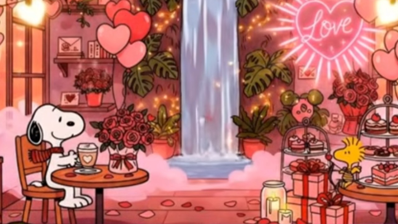 Window Rain with Snoopy 💖 Warm Jazz for Couples & Romance 🌹 Cozy Love Ambience.