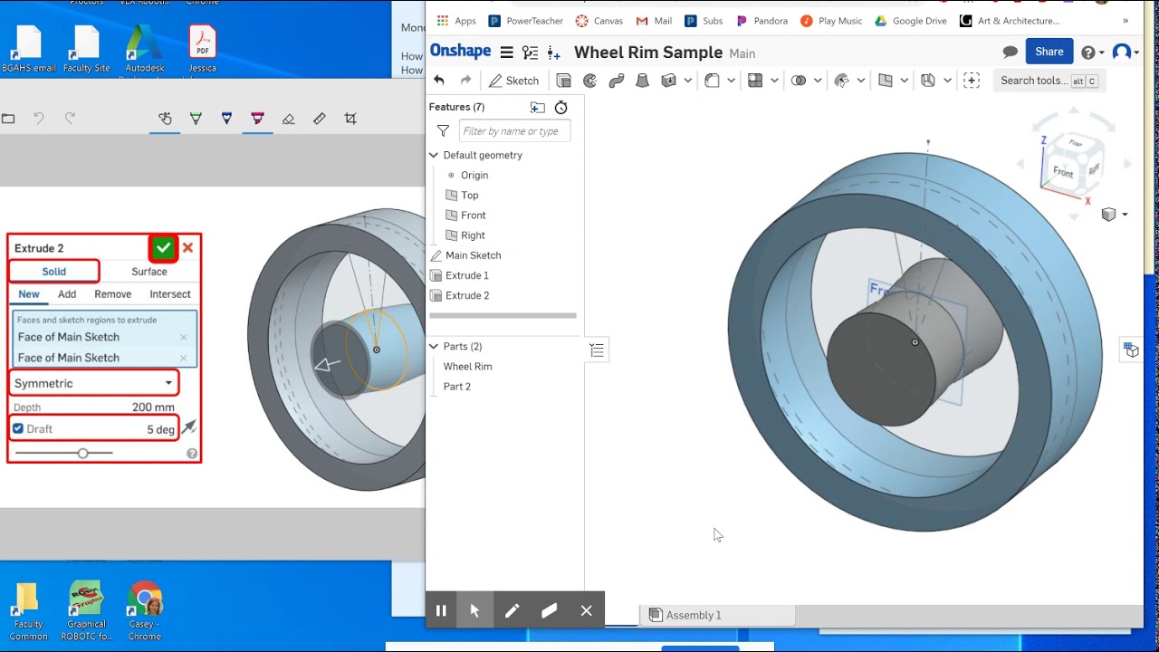 Part 1- Wheel Rim Exercise (OnShape) Walk-Through