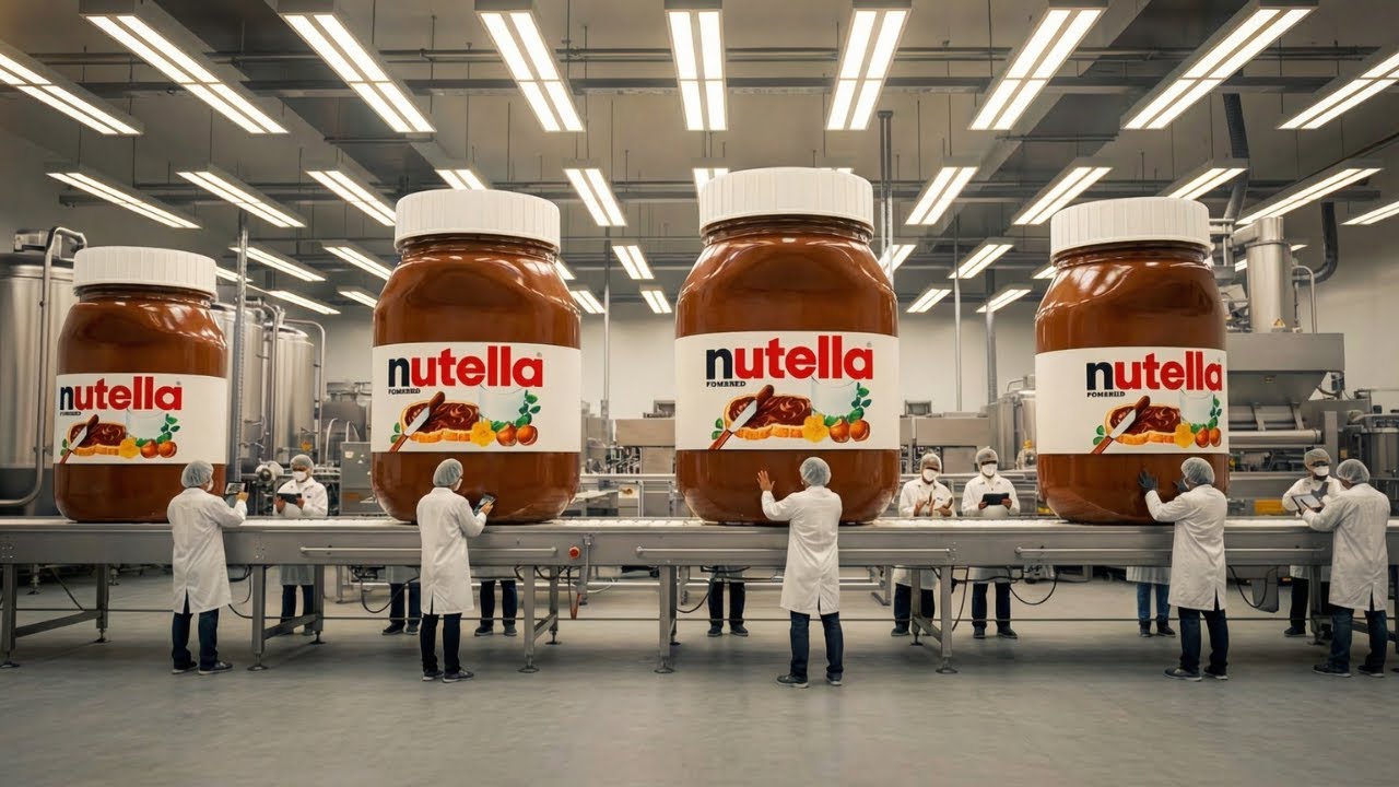 How Millions of Tons of Hazelnut Spread are Made Inside the Nutella Factory (Full Process)