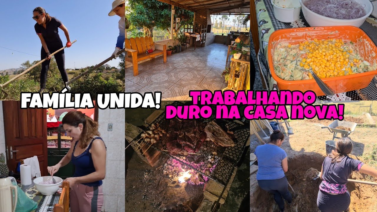 CASA NOVA🙏MÃE|FAMÍLIA NO TRABALHO PESADO 😅|MINHA IRMA FEZ SALADA DE CEBOLA E MAIONESE|dia dos pais