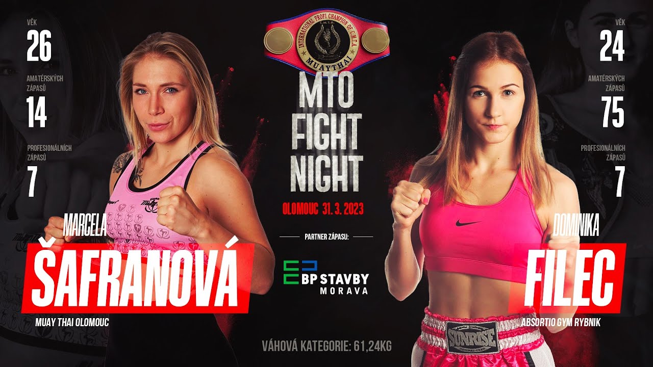 Marcela Šafranová vs Dominika Filec 5x3min MUAYTHAI CMTA INTERNATIONAL TITLE FIGHT - 60kg