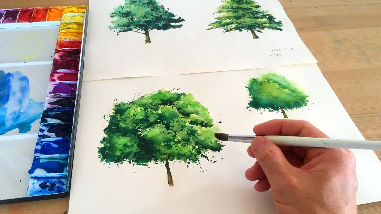 【ポイント押さえて簡単】水彩でナチュラルな木を描くにはどうすればいいの？【論理的に解説します】