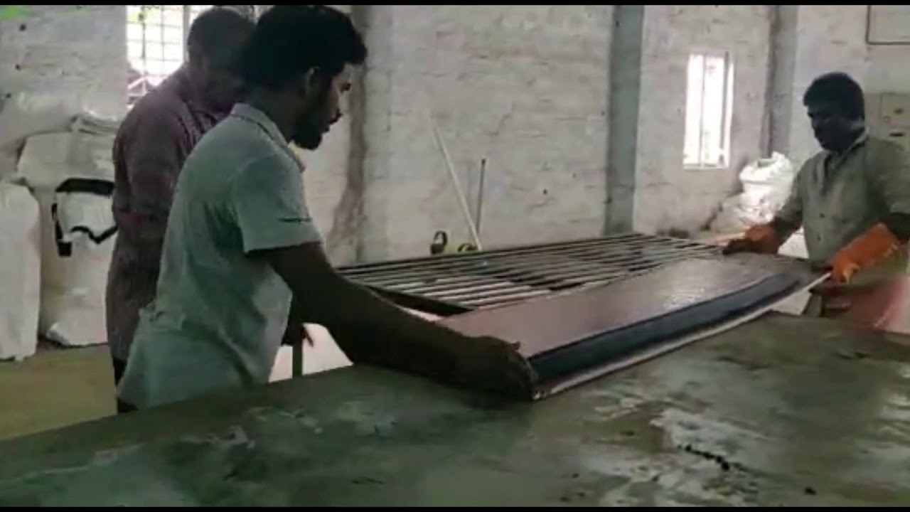 Precast concrete fence panel making with rubber moulds / molds