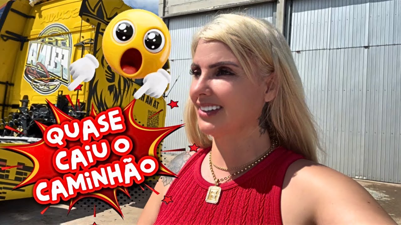 CAMINHÃO QUASE CAIU DA CARRETA 😱