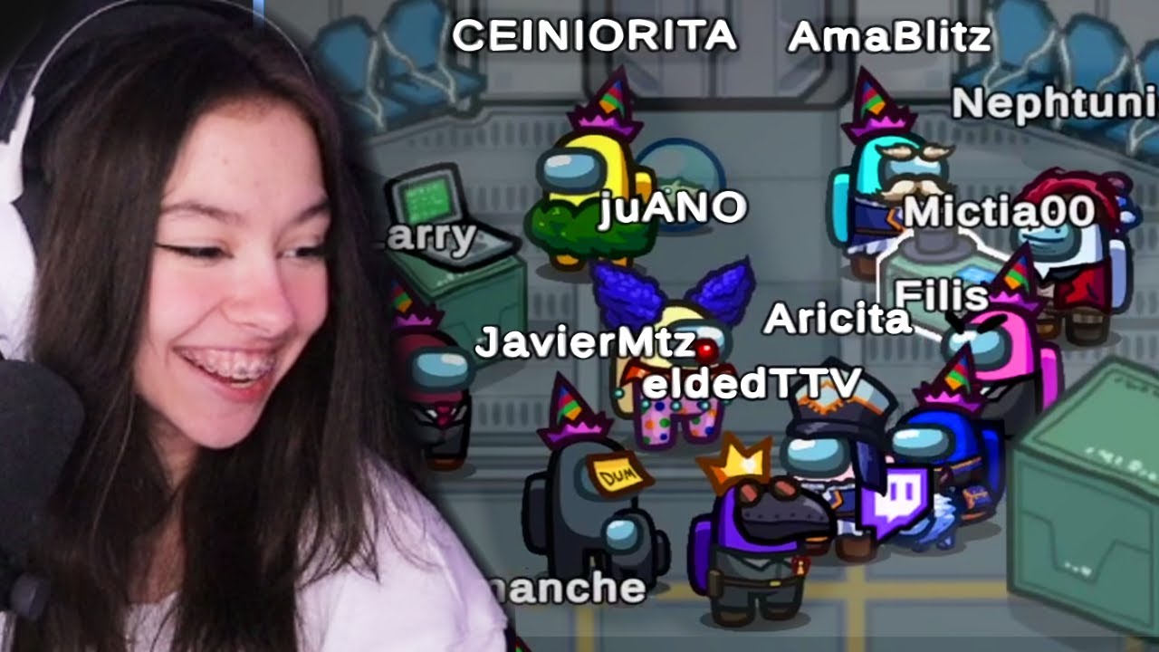 Mictia en el CUMple de DED 🥳 con JuanSguarnizo, Nephtunie, AriGameplays, RobertoCein... - AMONG US