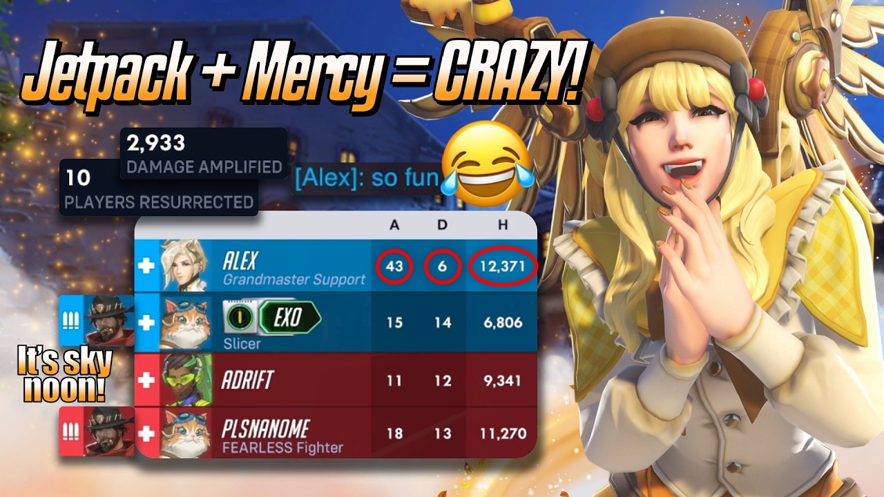 Jetpack + Mercy = CRAZY! 😂 - Mercy Gameplay & Commentary - Overwatch 2 (Season 1)