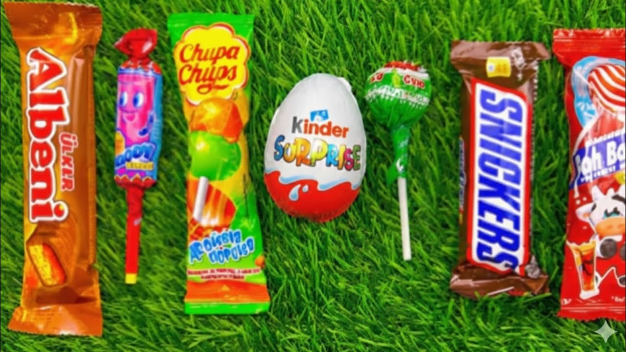 ASMR the most popular candies / colorful lollipops, sweets, and chocolate unwrapping with eat.