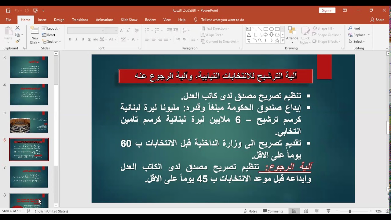 شرح الانتخابات النيابية - الصف الثالث ثانوي