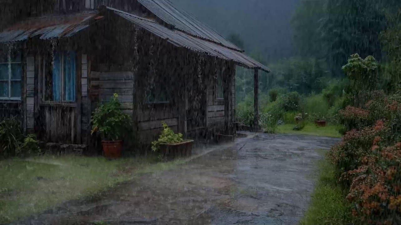 Let the Rain Comfort You 🌧️ Rainfall on Cabin Roof for Deep Sleep & Relaxing Serenity 😴