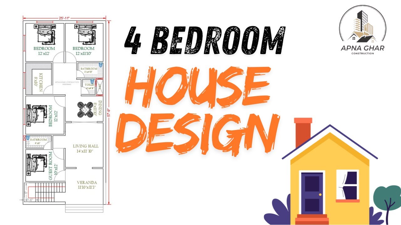 4 BEDROOM HOUSE DESIGN ! 4BHK ! APNA GHAR ADVICE