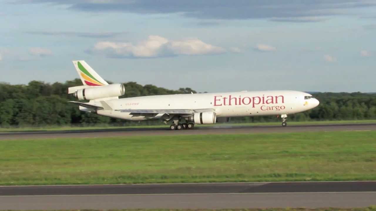 Ethiopian Cargo MD-11F Landing at Luxembourg