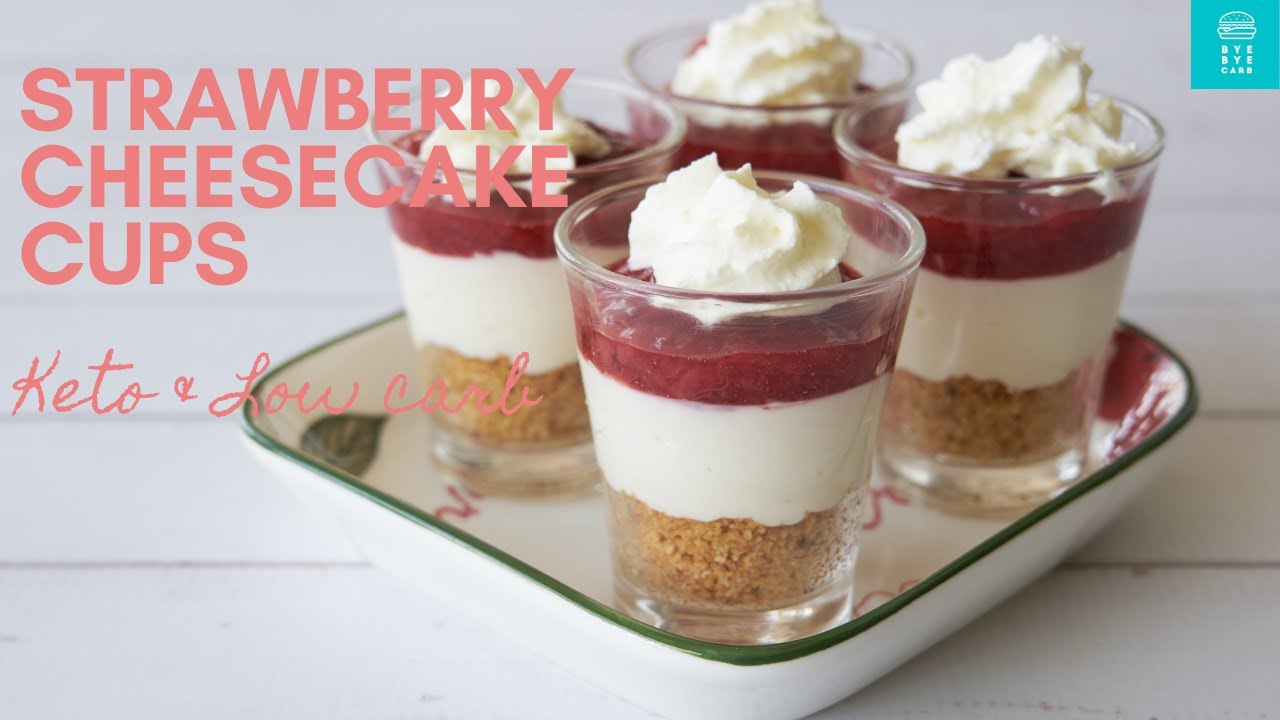 Easy No Bake Keto Strawberry Cheesecake Cups |Keto & Low Carb