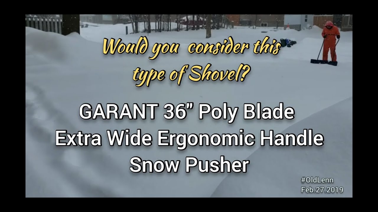 CLEARING A DRIVEWAY FAST USING MY  Garant 36" Snow Pusher Shovel • Snow Removal / Clearing Driveway