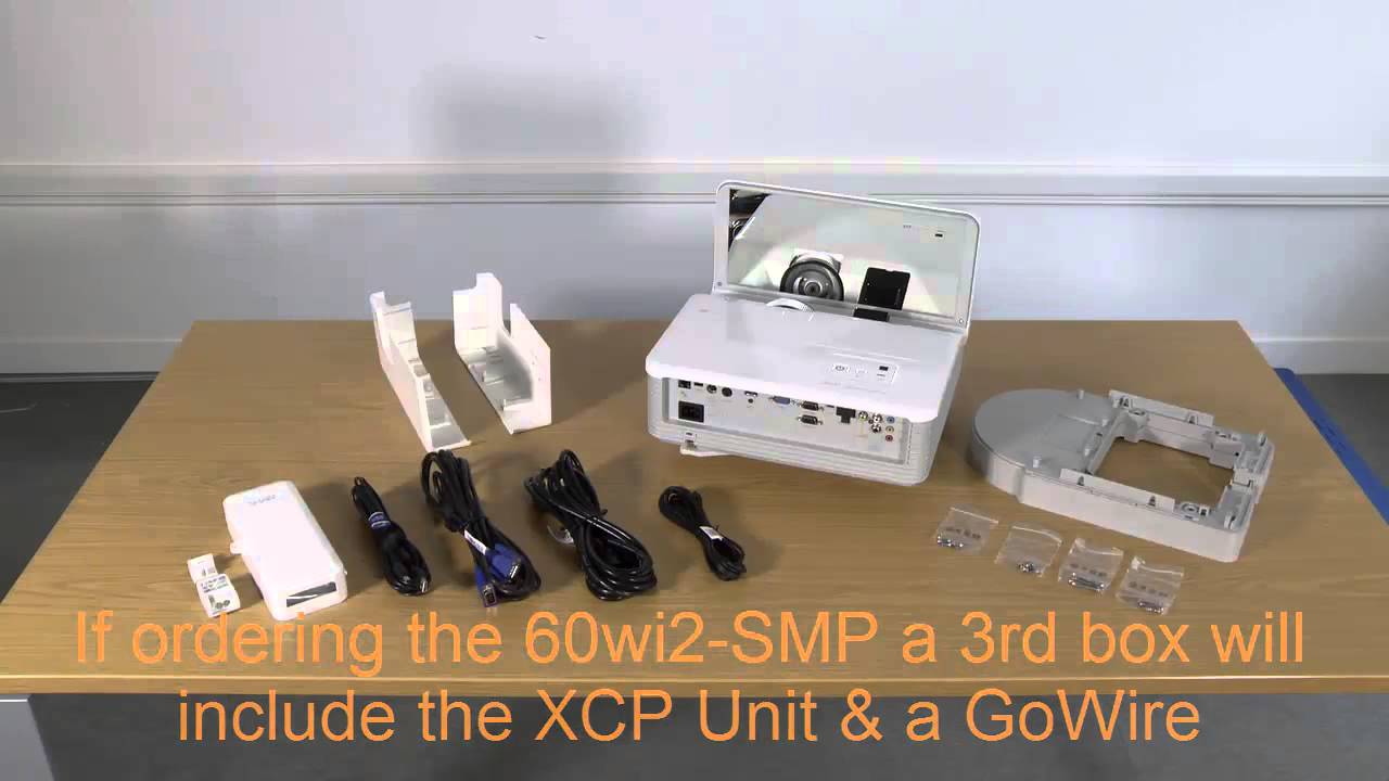 SMART LightRaise 60wi and 60wi2 interactive projector installation videos - What you get in the box