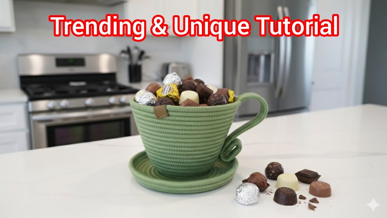 How to Make a Cup-Shaped Rope Basket | Easy & Creative DIY