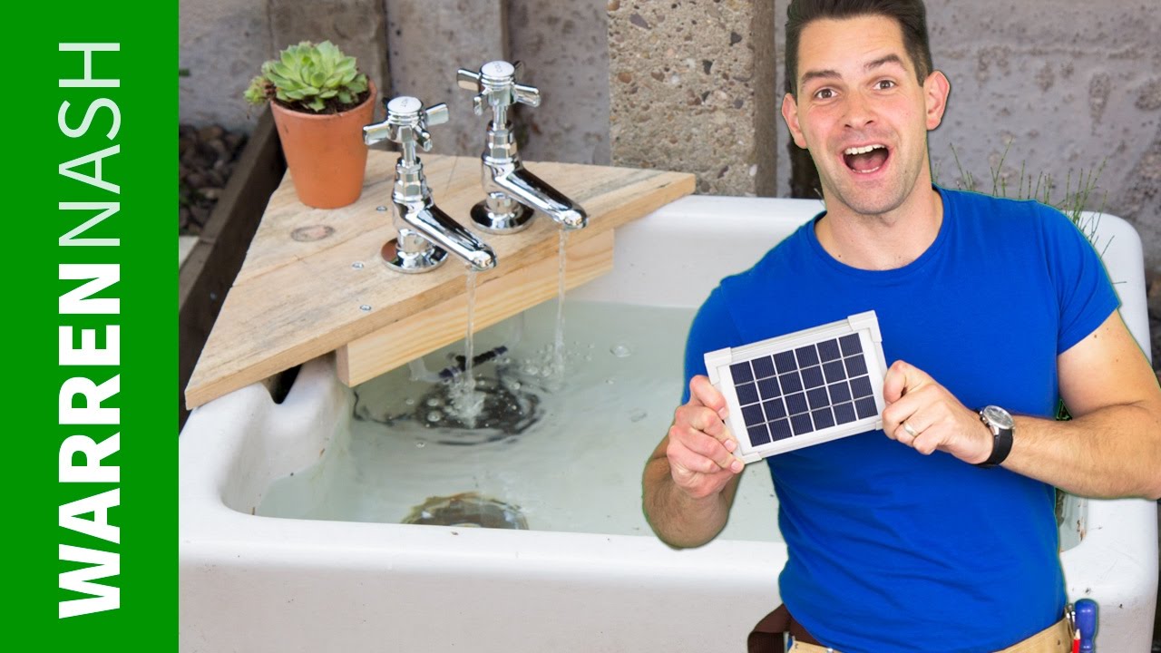 Solar Water Feature for Gardens - Made with Belfast Sink - Easy DIY by Warren Nash