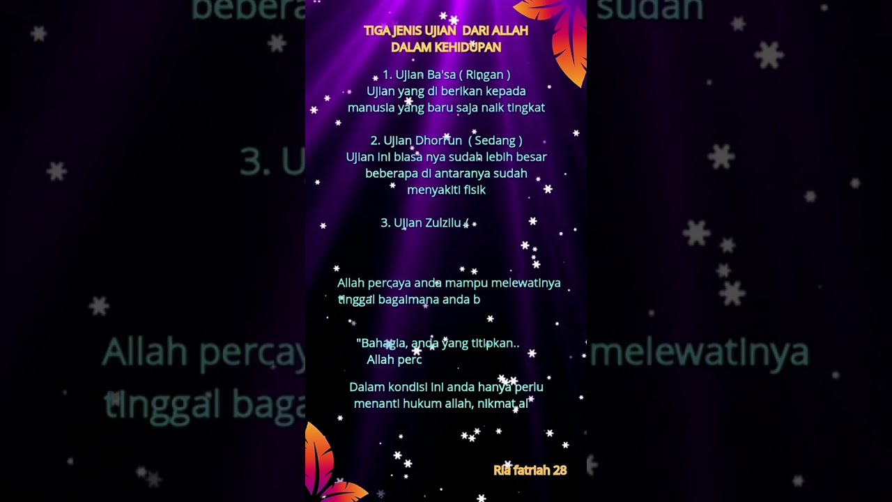 MUSLIM WAJIB TAHU ‼️3 JENIS UJIAN DALAM  HIDUP #SHORT #SHORTVIDEO #SHORTUAH
