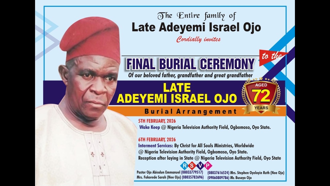 Service Of Songs || Late Adeyemi Isreal Ojo