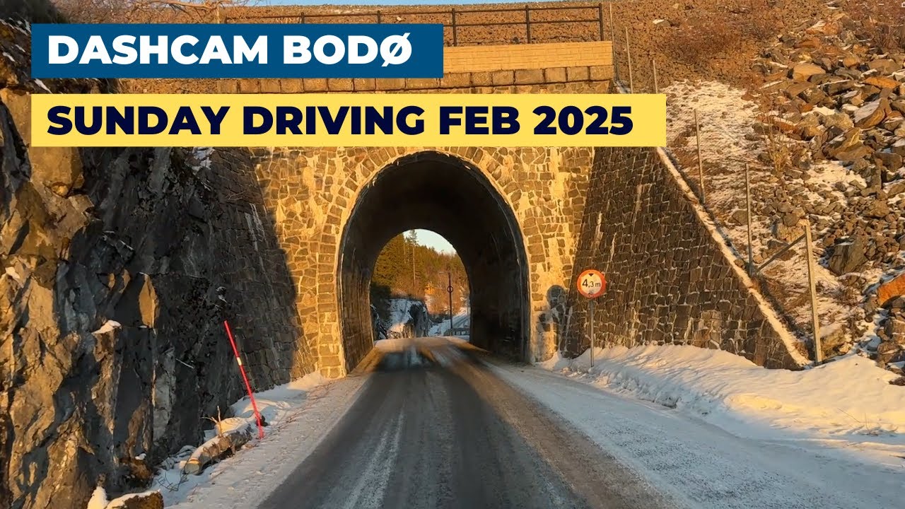 DASHCAM BODØ: Sunday driving on a BEAUTIFUL but cold day in February 2025