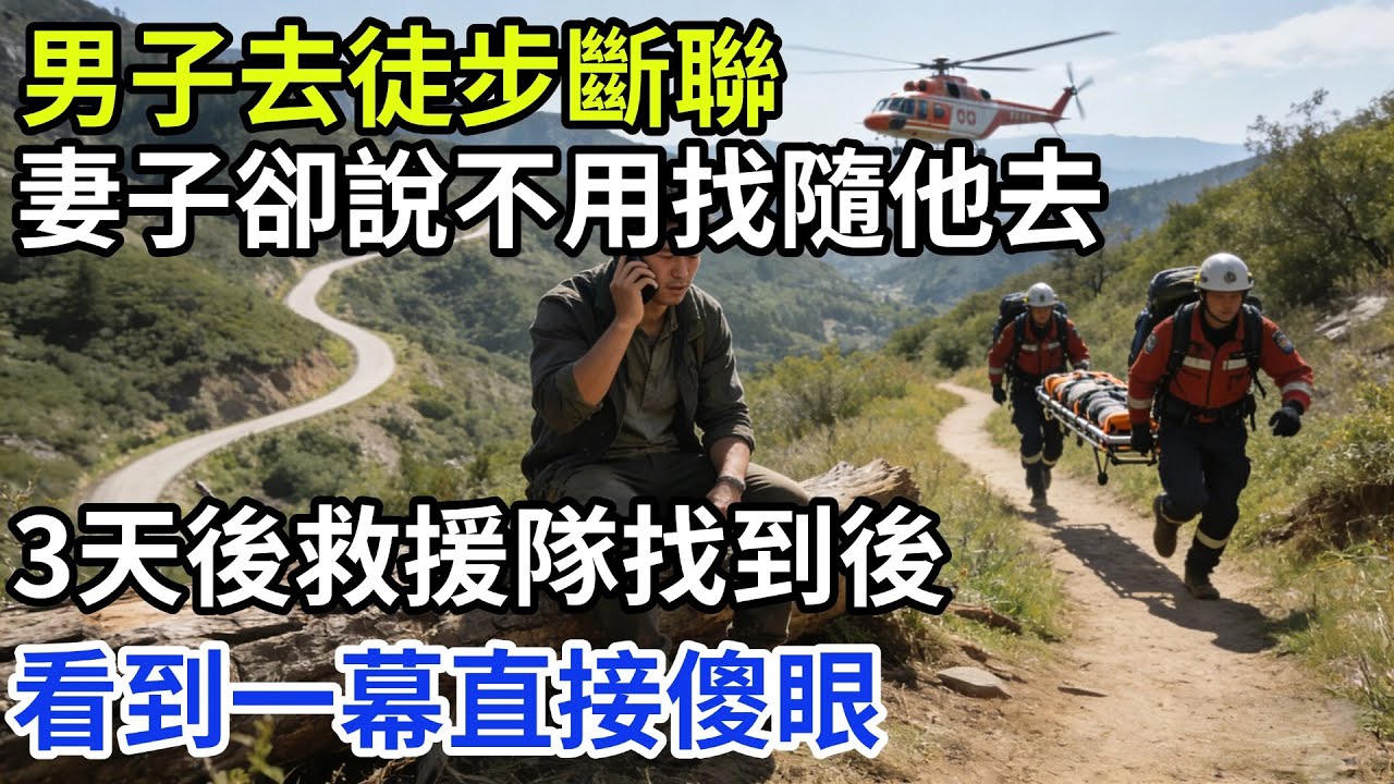 男子去徒步斷聯，妻子卻說不用找隨他去，3天後救援隊找到後，看到一幕直接傻眼「歲月長歌」#奇闻故事#奇闻日常 #人间故事 #真实故事