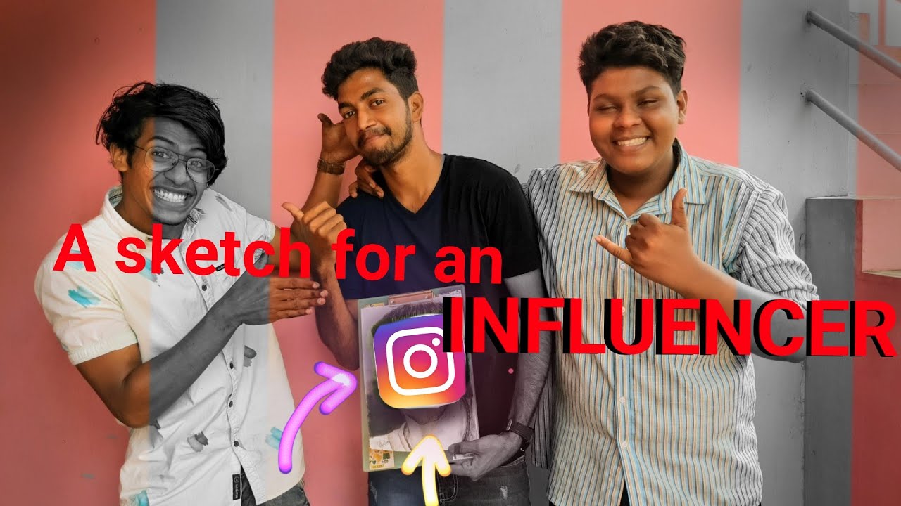A day with an INSTAGRAM INFLUENCER | content creator | live portrait | drawing |