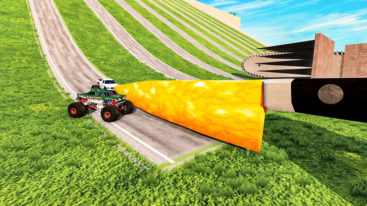 Beamng Drive - Moster Car VS Giant 1000 Degree Knife