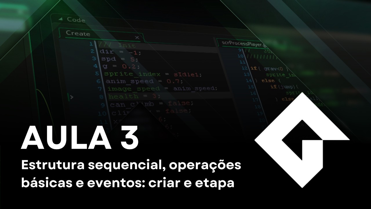 AULA 3 - Estrutura sequencial, operações básicas, eventos: Criar e Etapa - GameMaker para Iniciantes