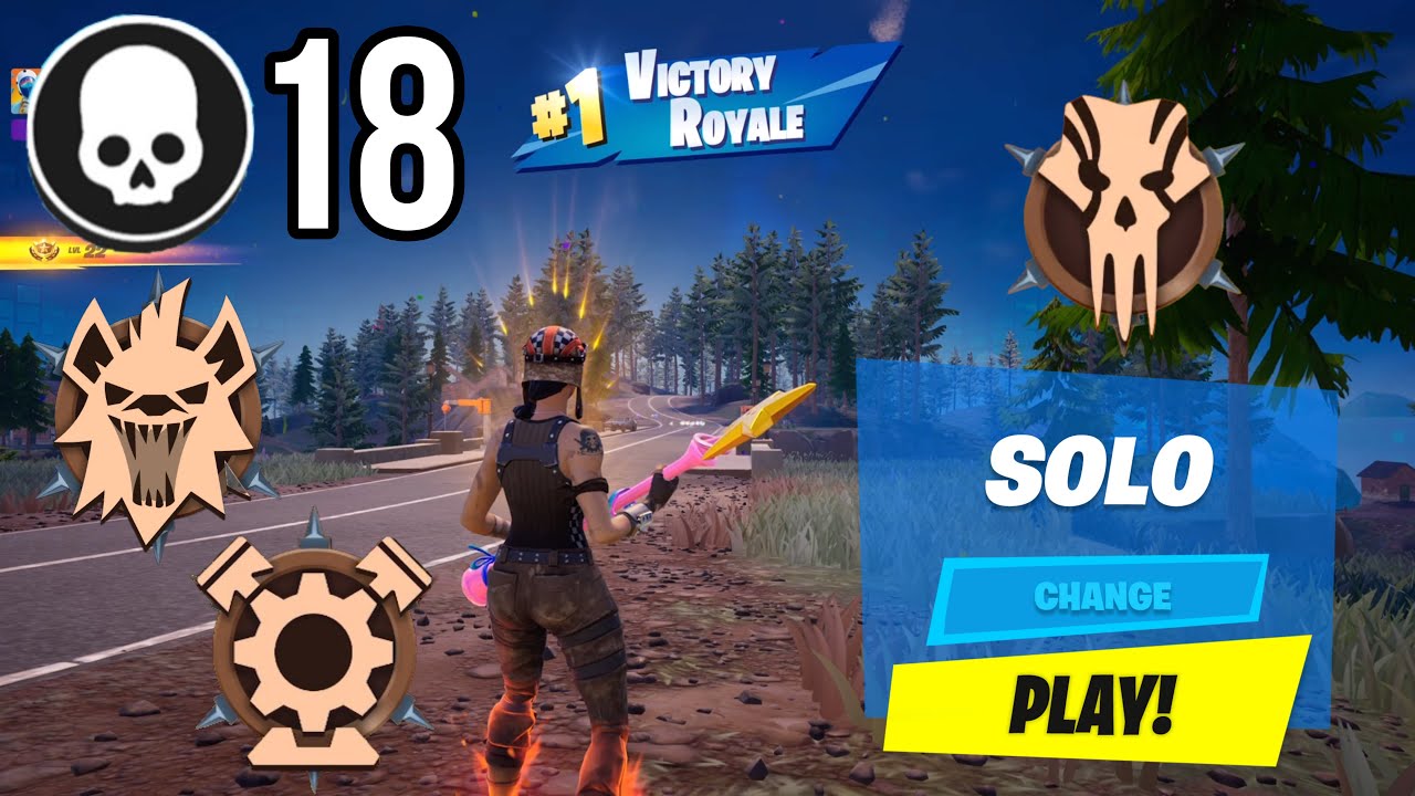 Renegade Raider 18 Elimination Solos Gameplay Win (Fortnite Chapter 5 Season 3)