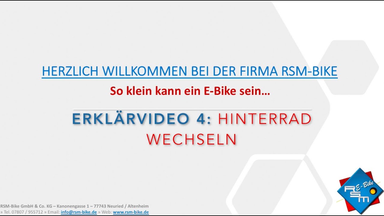 Erklärvideo 4: Hinterrad wechseln