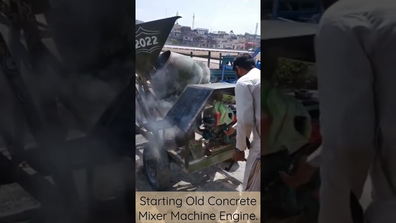 Starting Old Concrete Mixer Machine Engine. Peter Engine #dieselengine #starting #pakistan #india