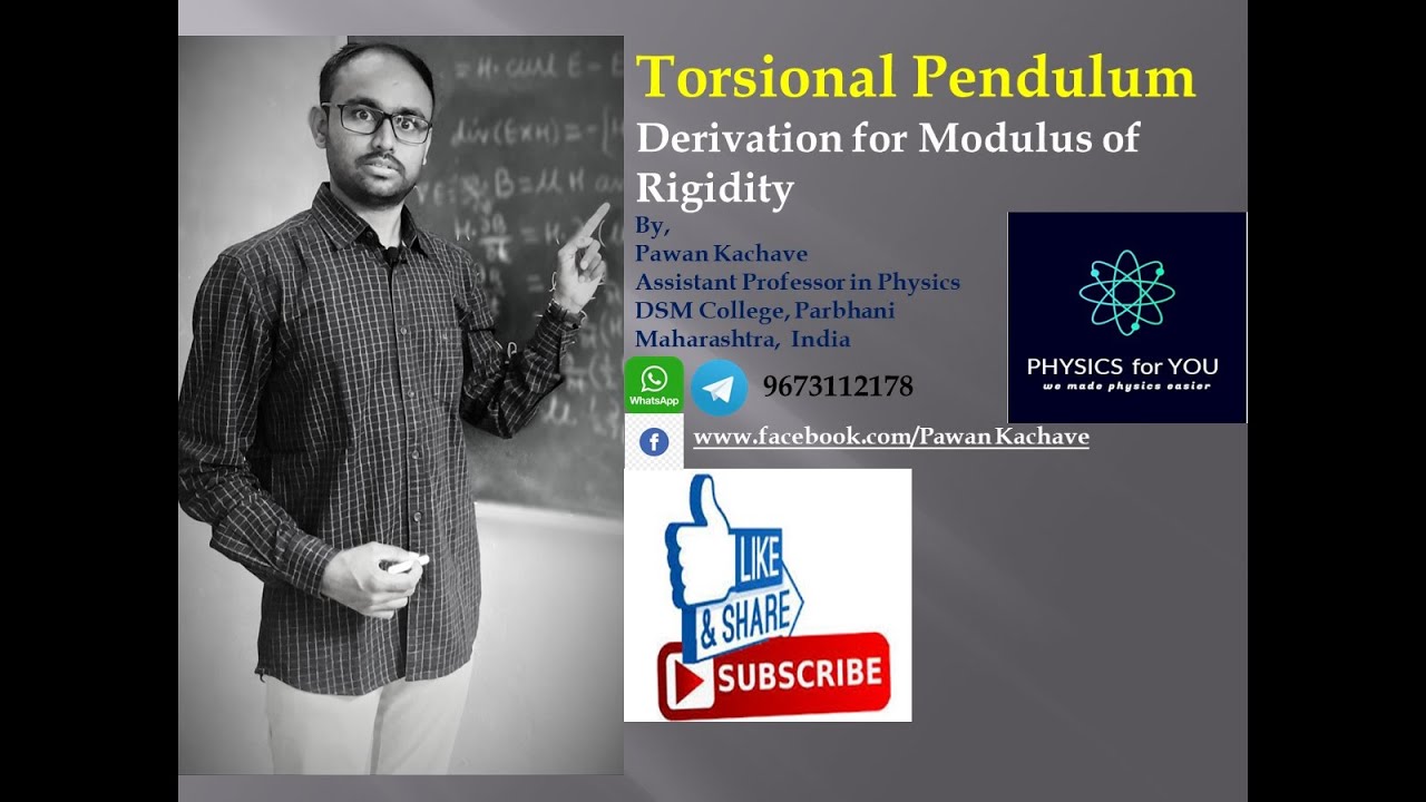 Torsional Pendulum: Derivation for Modulus of Rigidity