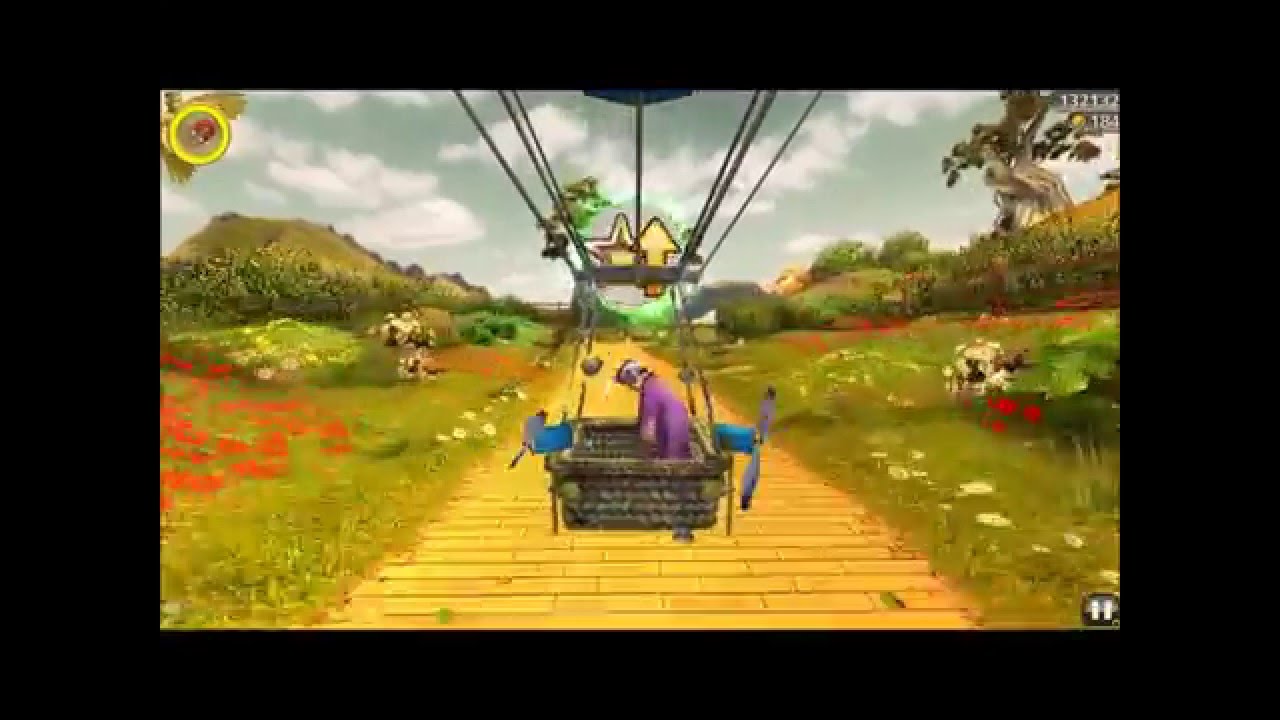 Temple Run Oz The Wizard Controlling The Air Balloon On Land