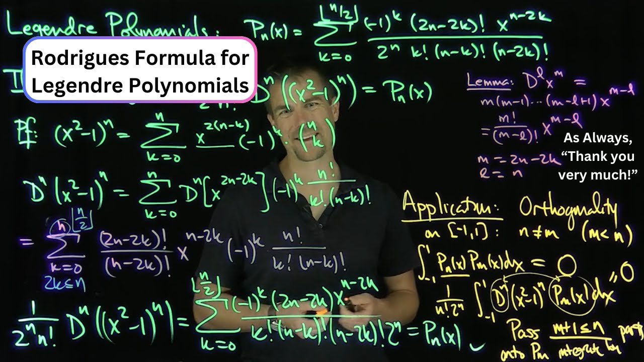 Rodrigues Formula for the Legendre Polynomials and Orthogonality