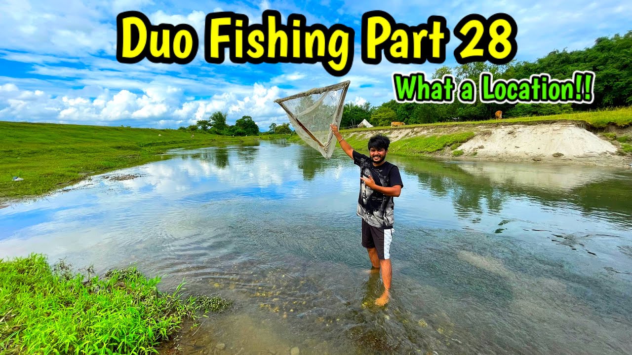 Duo Fishing Part 28 : Fishing in nature location and clean river | River Fishing in nature