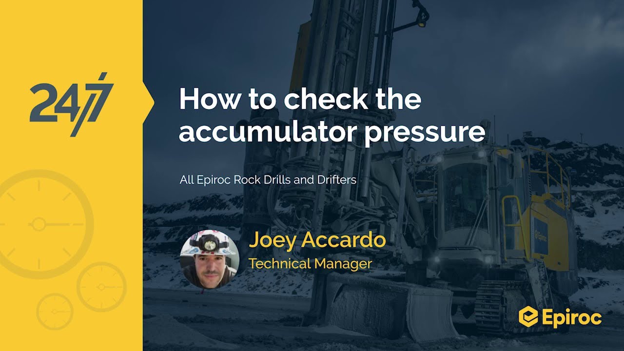 How to check the accumulator pressure | Epiroc rock drills and drifters