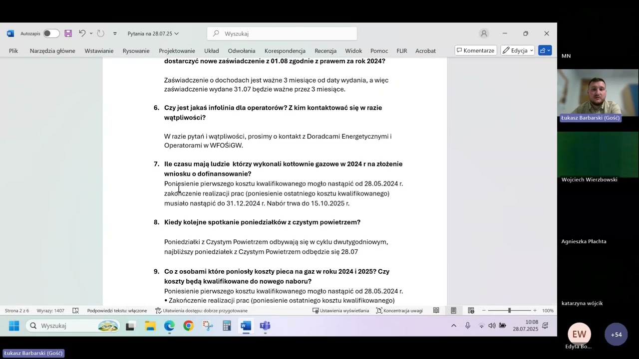 Poniedziałki z czystym Powietrzem WFOŚiGW w Warszawie 28.07.2025 r.