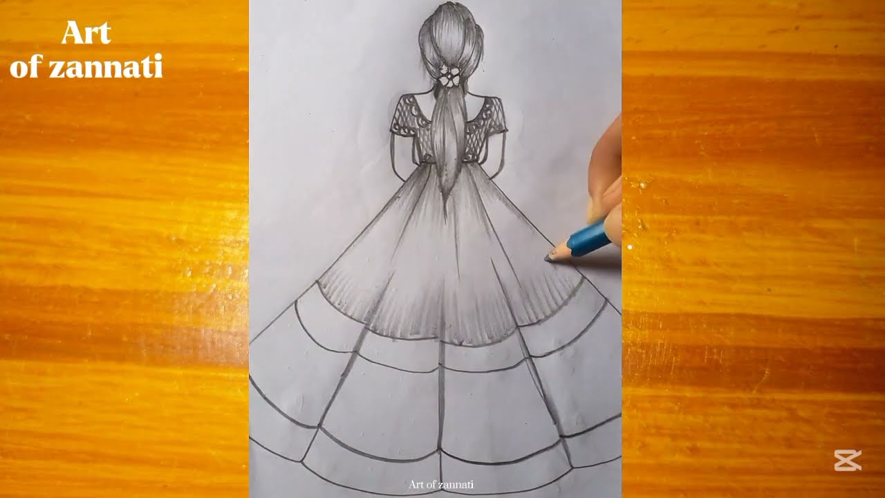 How to draw a beautiful girl with dress ❤️❤️ Art of zannati ❤️ girl drawing ❤️❤️ Easy drawing ❤️❤️