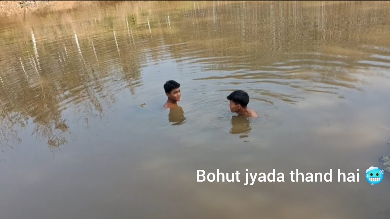 Challenge with dost itna thand pani mein 🥶 