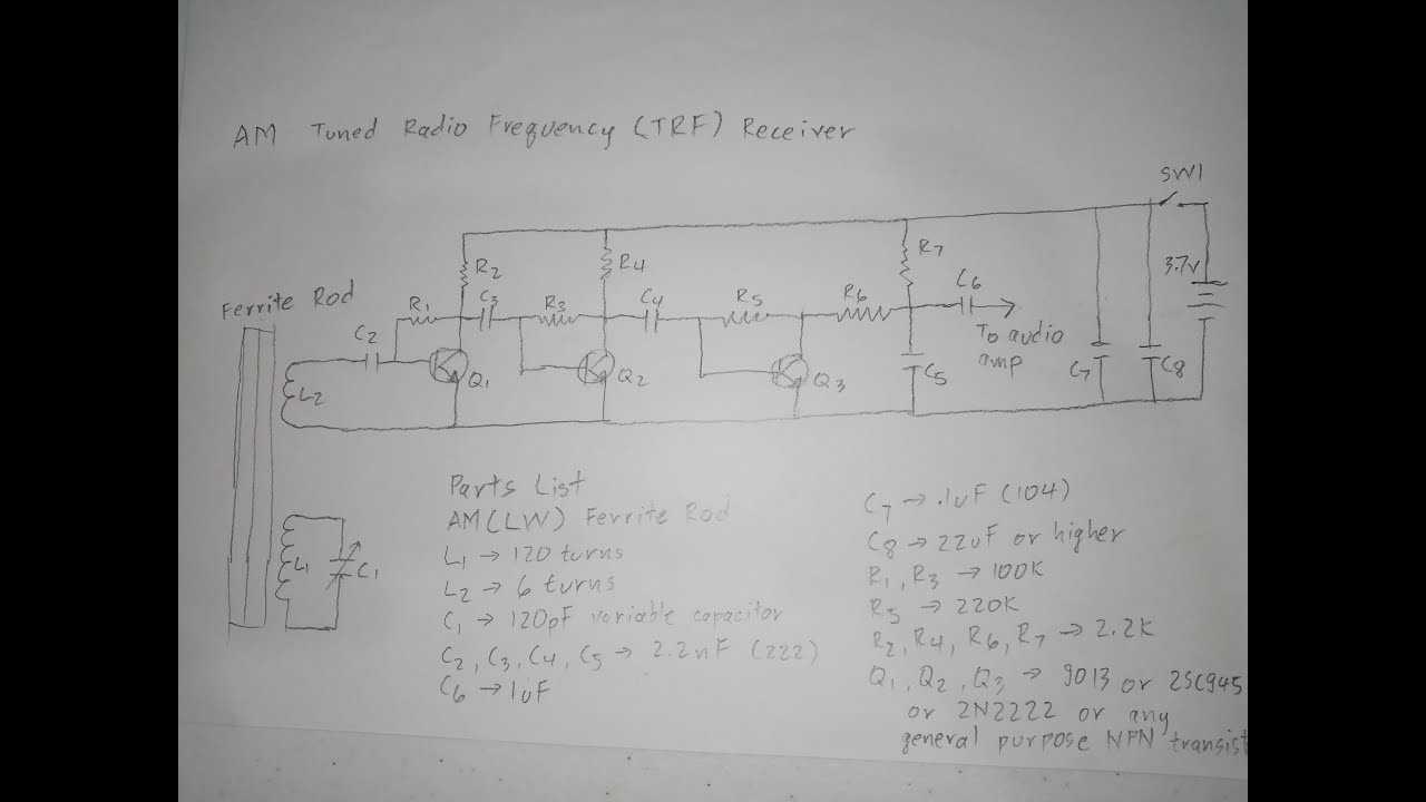 AM Tuned Radio Frequency (TRF) Receiver