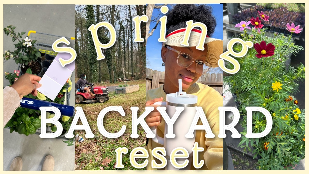 Spring Outdoor MAKEOVER Pt.1 🌼| Backyard Cleaning, Garden Bed Prep, Plant Shopping & Patio Refresh