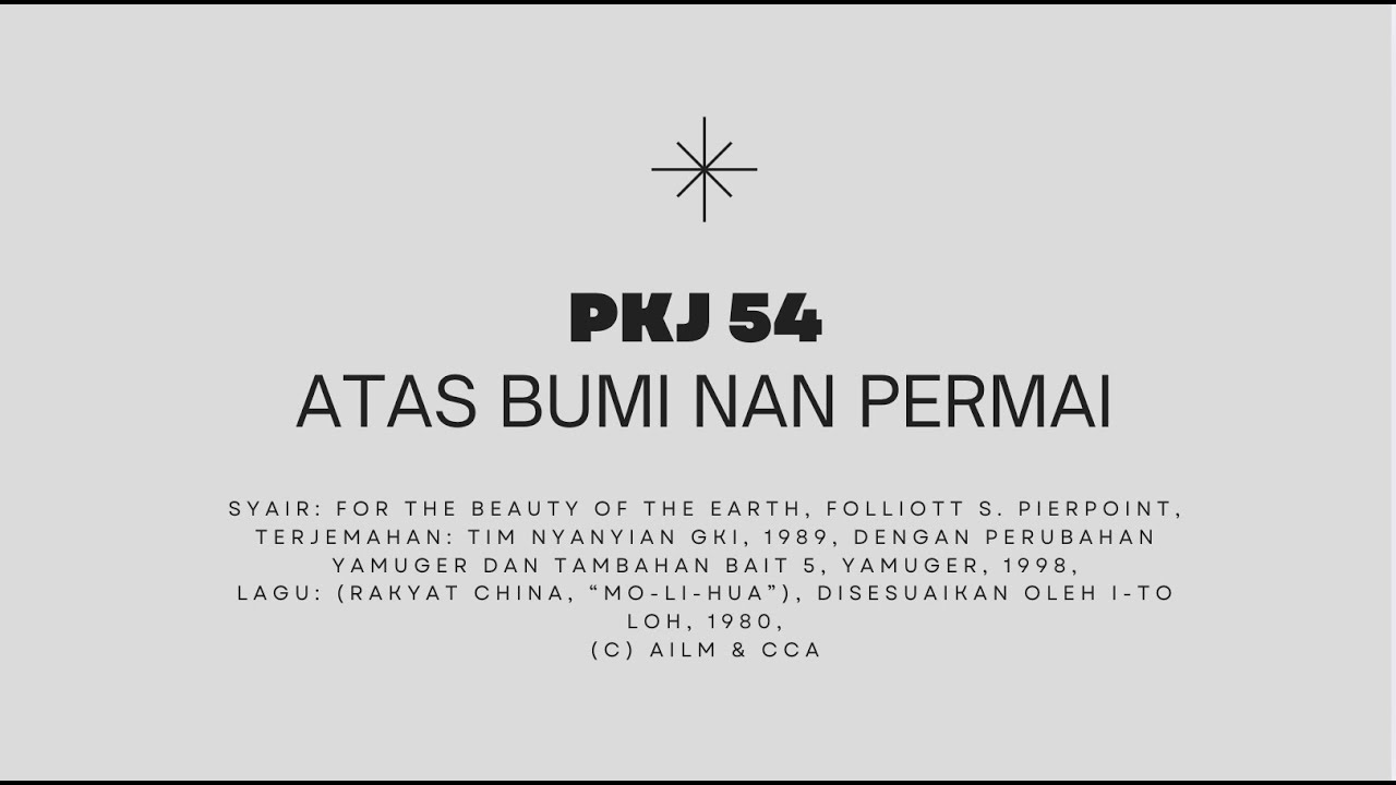 PKJ 54 - Atas Bumi Nan Permai | Panduan Lagu Pelengkap Kidung Jemaat