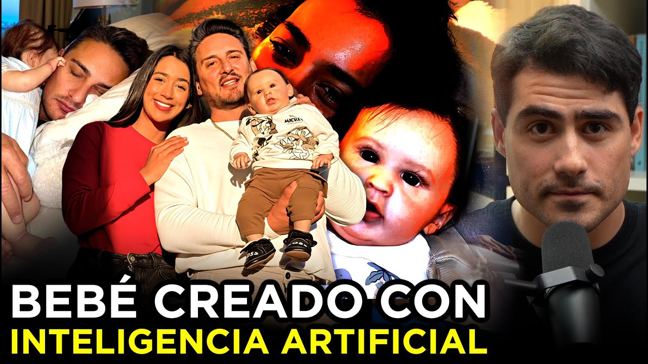 Aleja y Jaime la pareja con un bebé de plástico hecho con inteligencia artificial