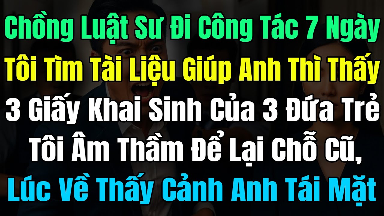 Chồng Luật Sư Đi Công Tác 7 Ngày, Tôi Phát Hiện 3 Giấy Khai Sinh Của 3 Đứa Trẻ, Tôi Để Lại Chỗ Cũ...