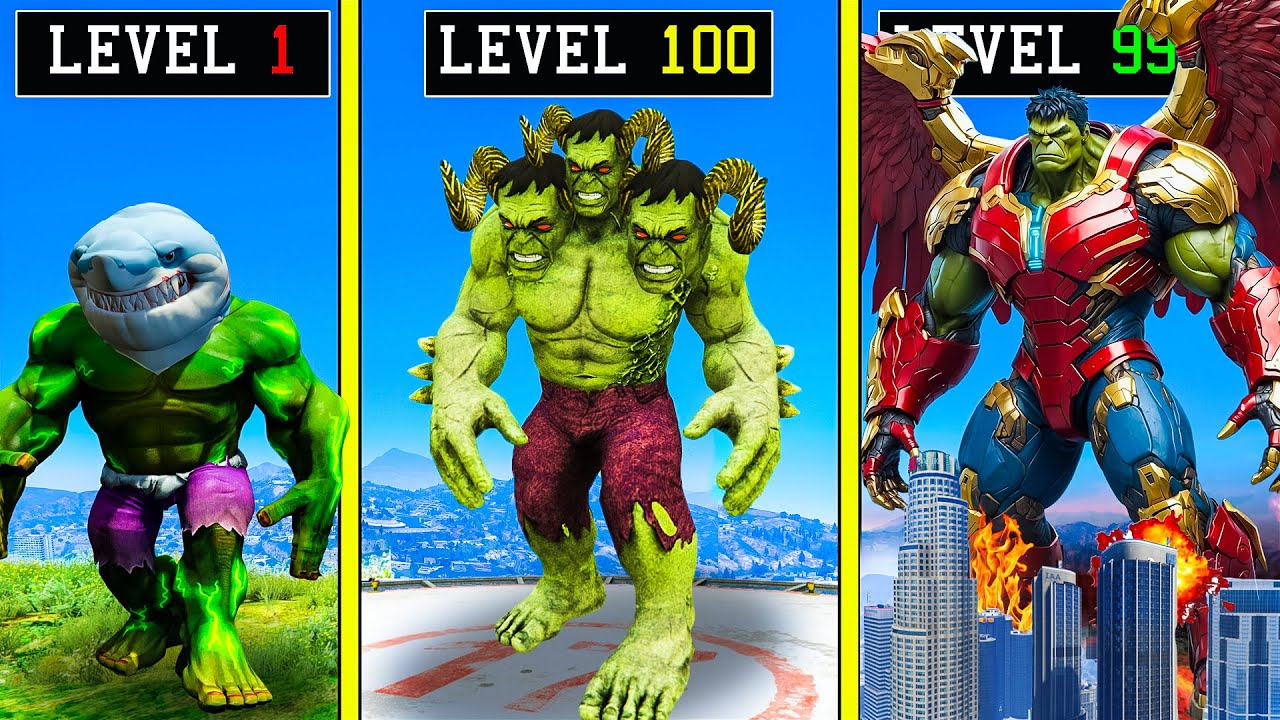 LEVEL ১ থেকে LEVEL ১,০০০,০০০ এ HULK কে  আপগ্রেড ! GTA 5