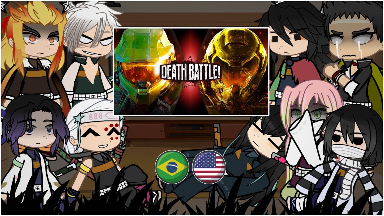 🆚🔥Hashiras React a Master Chief VS Doom Slayer (Halo VS Doom) | DEATH BATTLE!🆚🔥