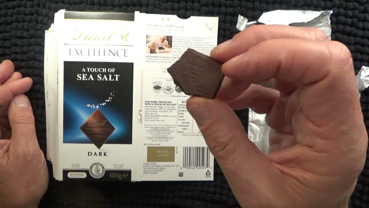 ASMR - Whispering While Eating Lindt Chocolate - Chocolate with Sea Salt - Australian Content