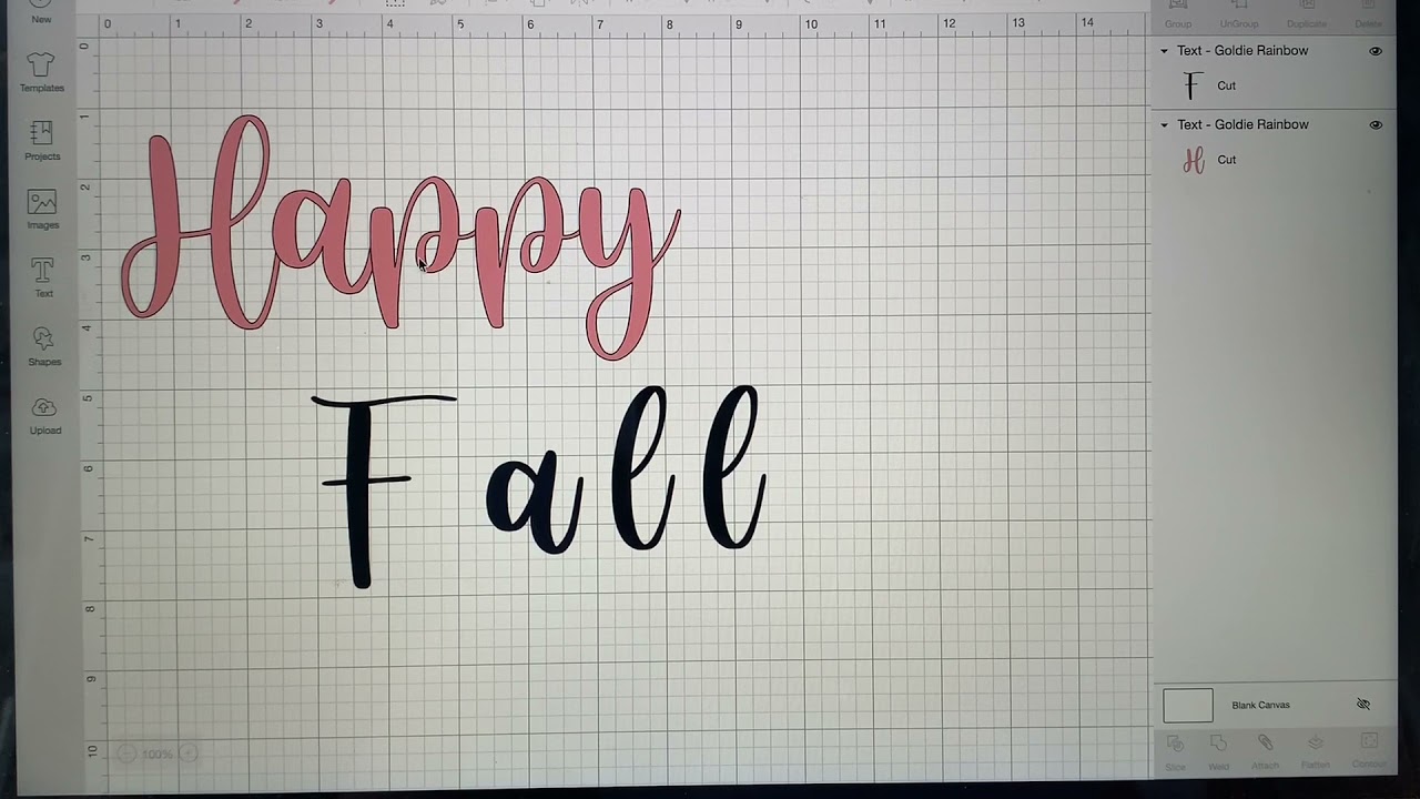 Cricut Design Space Tip - How to Use Weld Tool to Connect Letters of Script Text - iCraftVinyl.com